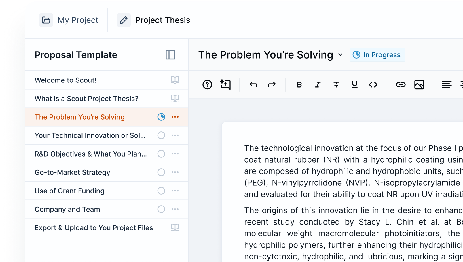 Scout platform showing faster grant writing