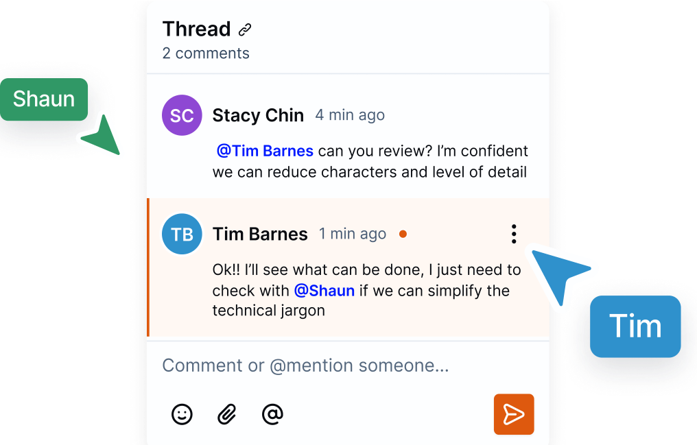 Threads with multiple comments